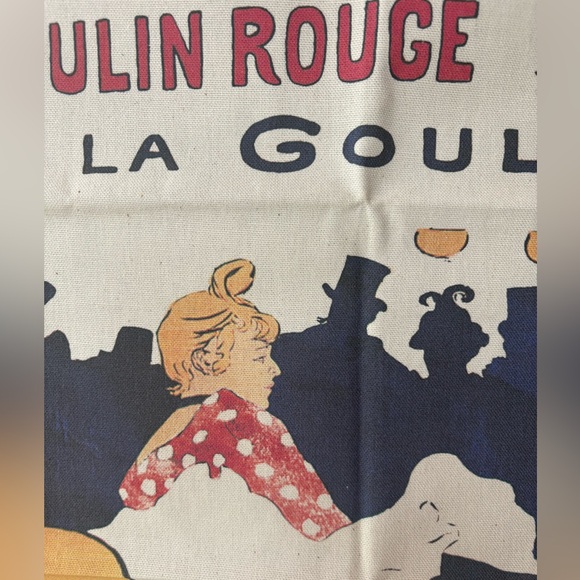 From Paris a “Vintage” Print of Moulin Rouge Poster on a 100% Cotton Tea Towel - Picture 2 of 9